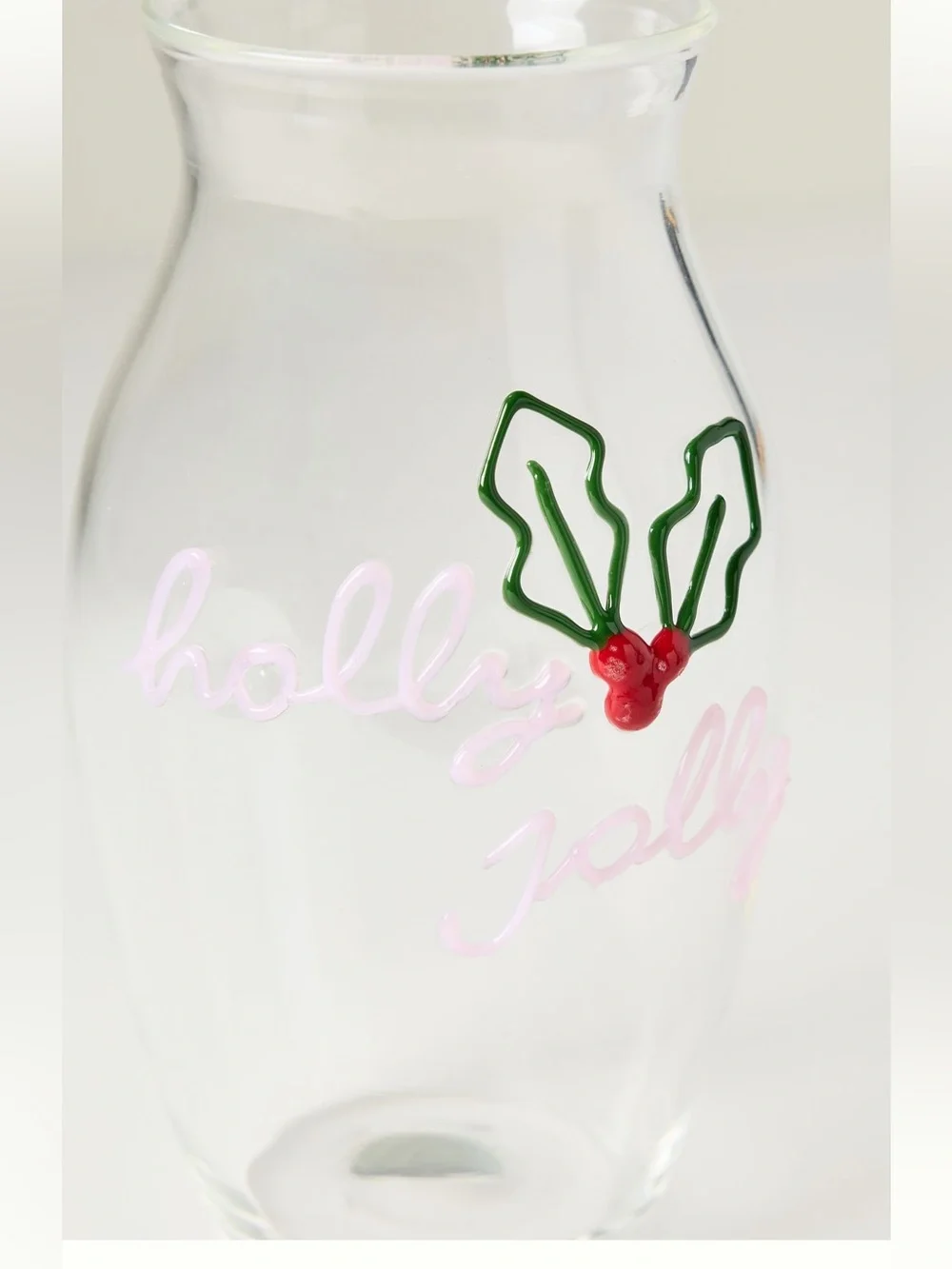 Anthro Holly Jolly Word Play Holiday Glass Vase